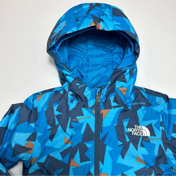 The North Face Kids Freedom Insulated Jacket Acoustic Blue Triangle Camo 3T 5T - Picture 2 of 14